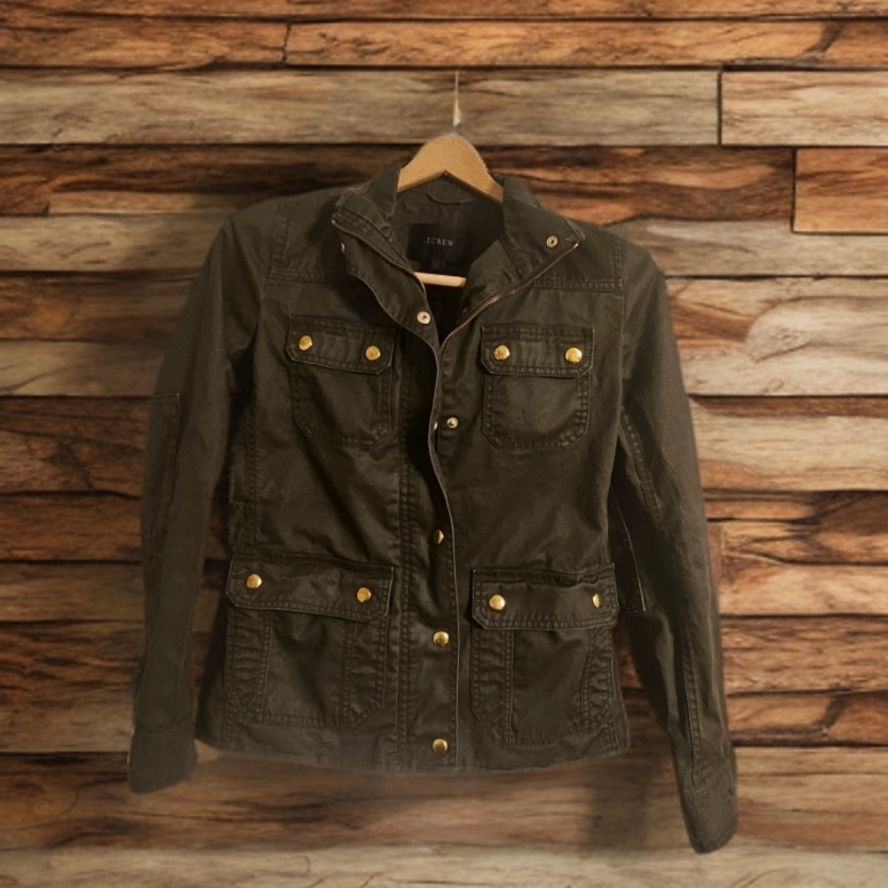 J. Crew Green Utility Jacket with Structured Silhouette